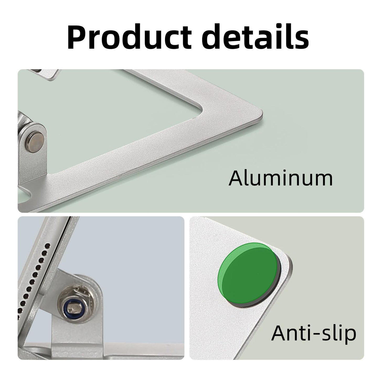 KABCON Tablet Stand,2025 Aluminum Stand Holder for Digital Drawing Pad,Portable Adjustable for up to 16'' Graphics Drawing Art Tablets, Surface Series Tablets,iPad Series,Samsung Galaxy Tabs,Kindle