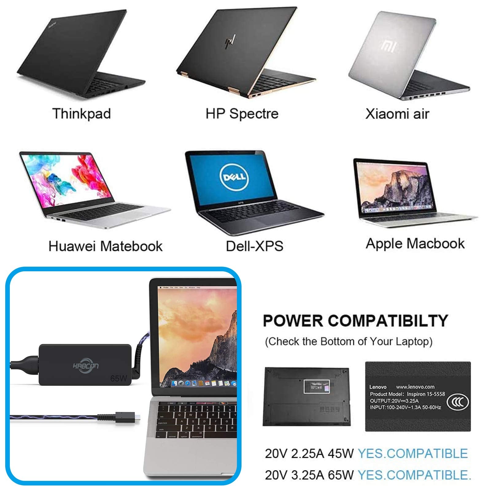 65w usb c laptop charger