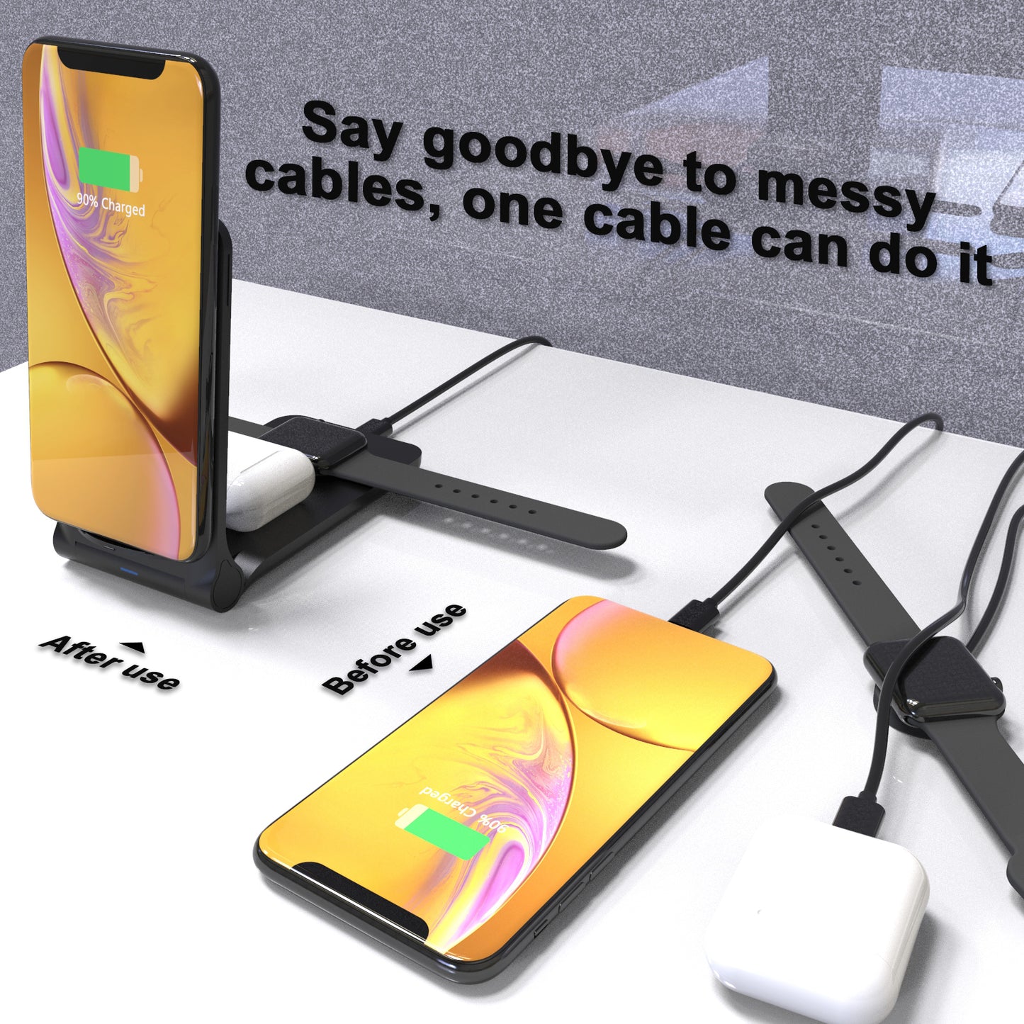 phone and watch charging station