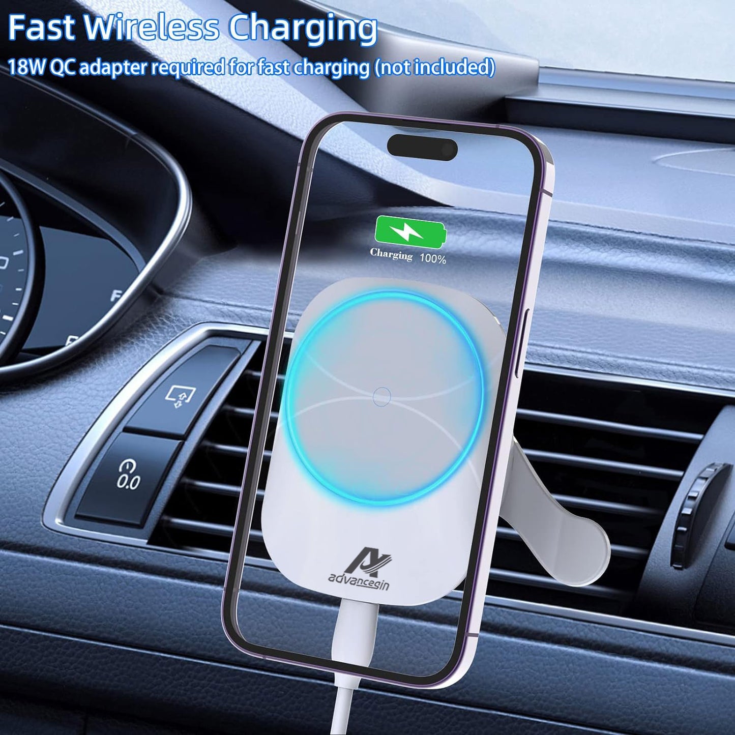KABCON 15W Magsafe Wireless Car Charger Air Vent Mount [ship from the US]