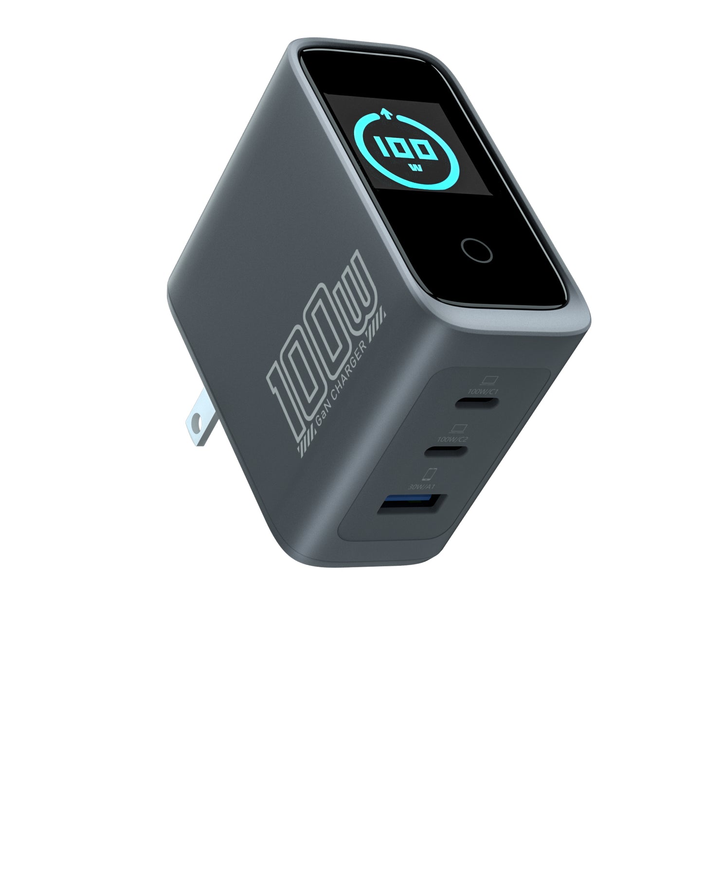 100W Gan laptop charger,2 Type C Port +1 USB A Port