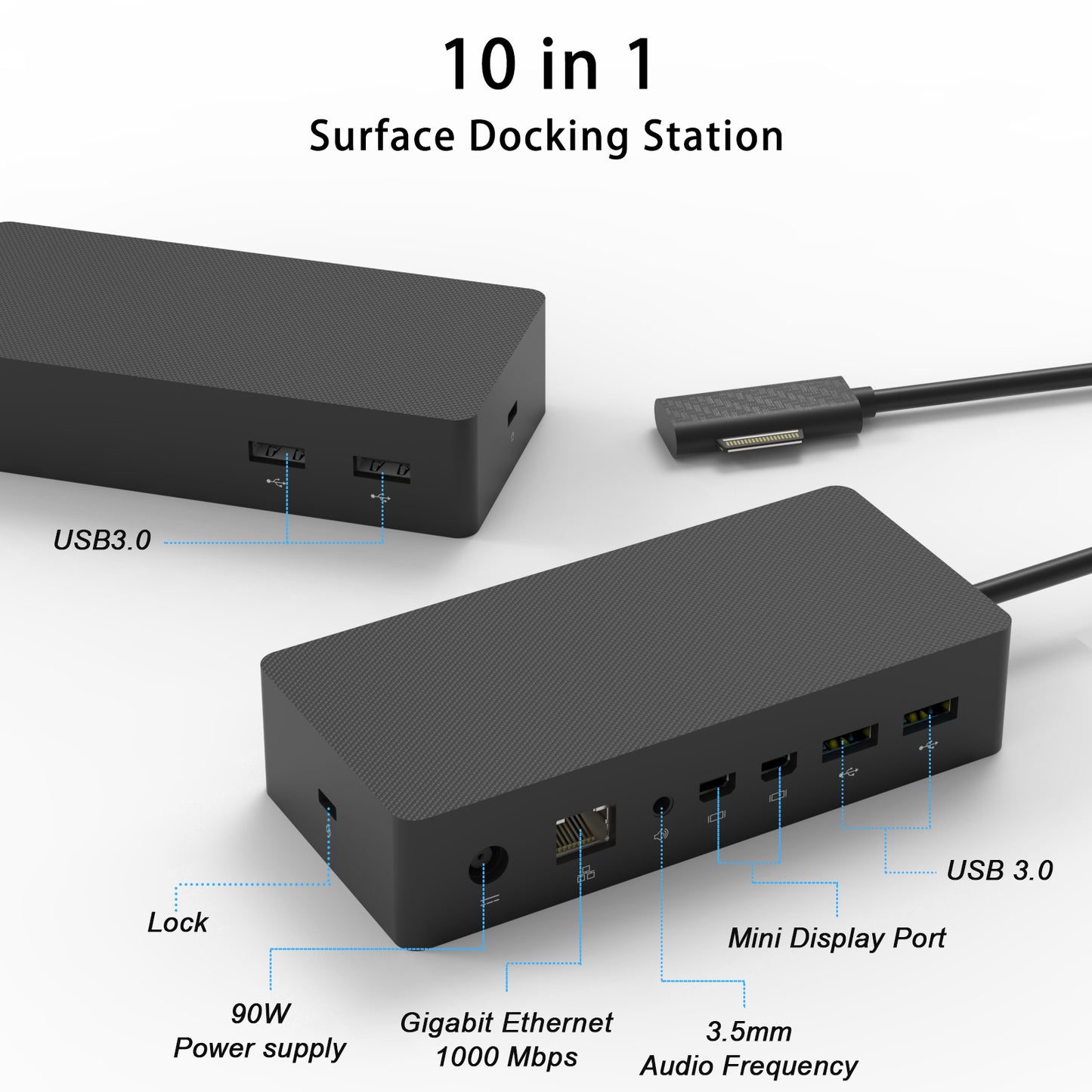 KABCON Surface Docking Station with 90W Power Supply [ship from the US]