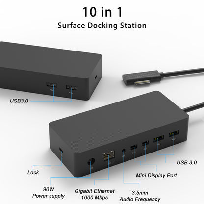 KABCON Surface Docking Station with 90W Power Supply [ship from the US]