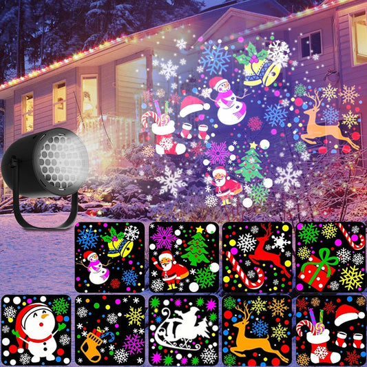 Christmas LED Projector Lights, Landscape Rotating Projector Lamp for Indoor Holiday Christmas Night Disco Party [ship from the US]
