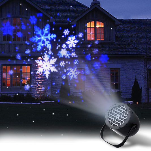 Snowfall Light Projector, Christmas Rotating Snowflake Projector Lamp [2025 Updated] with White Blue Snow for Indoor Decoration Lighting on Halloween Holiday Birthday Wedding [ship from the US]