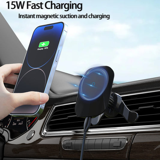 KABCON 15W Magsafe Wireless Car Charger Air Vent Mount [ship from the US]