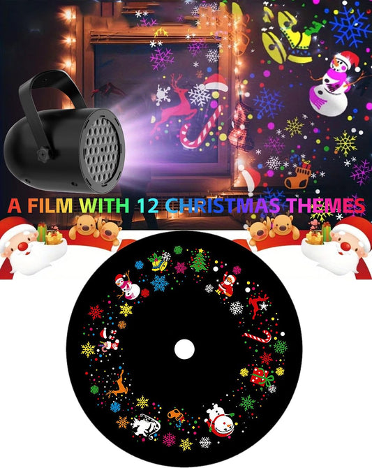 Christmas LED Projector Lights, Landscape Rotating Projector Lamp for Indoor Holiday Christmas Night Disco Party [ship from the US]