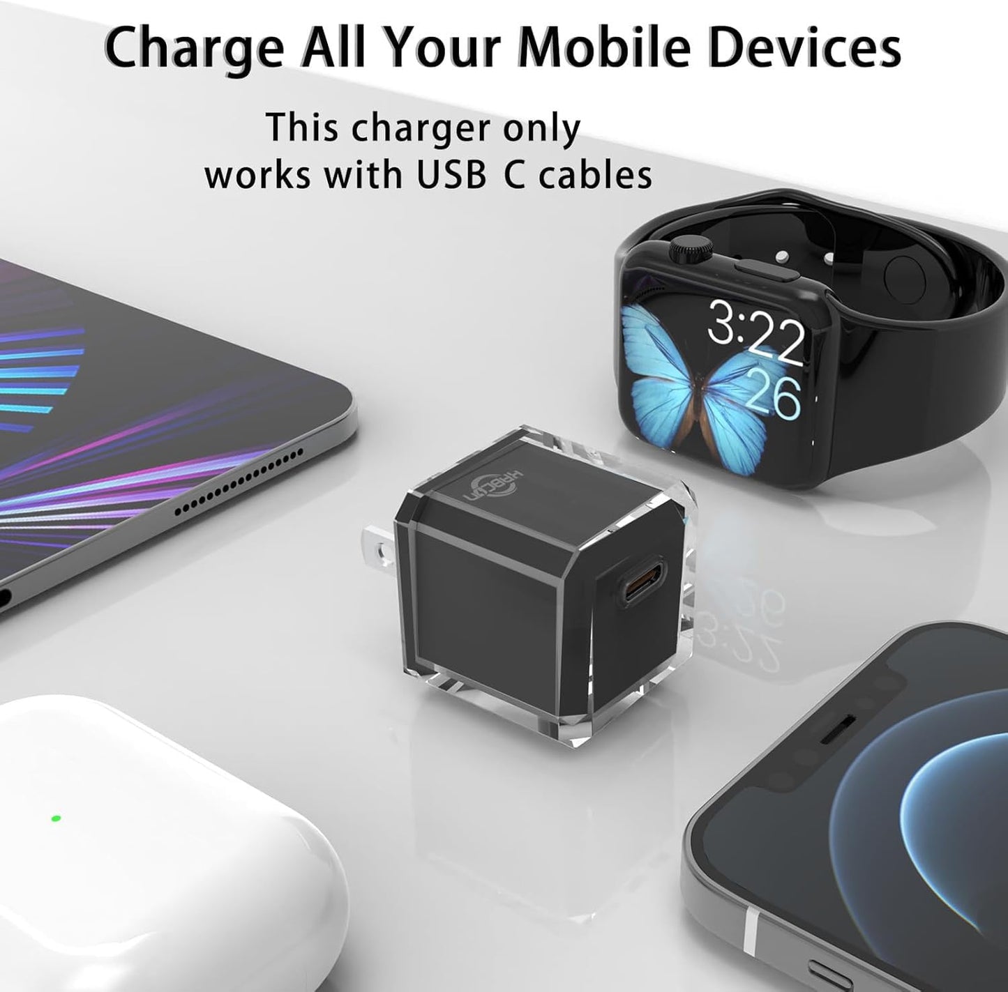 [ship from the US] USB C Charger Block 20W PD 3.0 Durable Compact Fast Charging Compat with iPhone 15/15 Plus/15 Pro/15 Pro Max/14/14 Pro/14 Pro Max/13/13 Mini/13 Pro/13 Pro Max/12/12 Mini