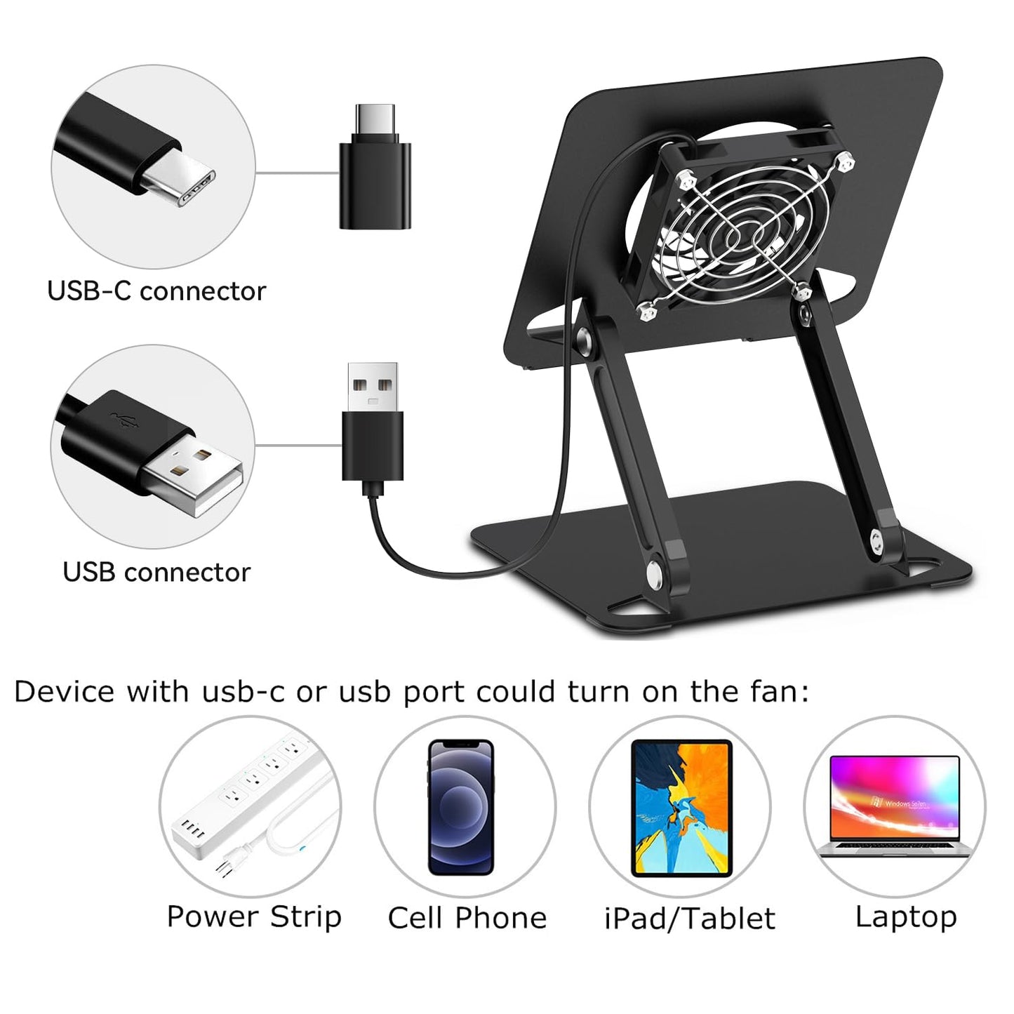 Cooler for iPad,Surface Pro Tablet Stand Holder with Quiet Cooling Fan [ship from the US]