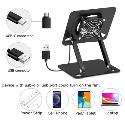 Cooler for iPad,Surface Pro Tablet Stand Holder with Quiet Cooling Fan [ship from the US]