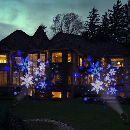 Snowfall Light Projector, Christmas Rotating Snowflake Projector Lamp [2025 Updated] with White Blue Snow for Indoor Decoration Lighting on Halloween Holiday Birthday Wedding [ship from the US]