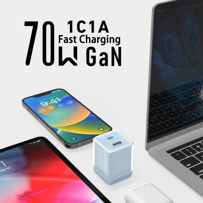 USB C Charger 70W, GaN 2 Port Compact Fast Wall Charger[ship from the US]