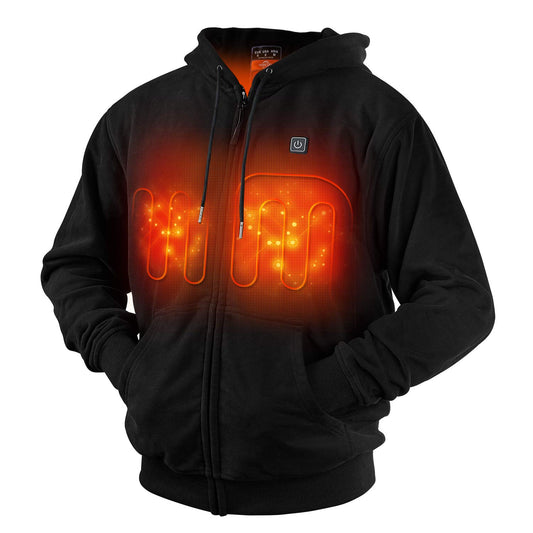 [US Stock] Heated Hoodie Heating Couple Sweatshirt with Battery Pack (Unisex)(Black)