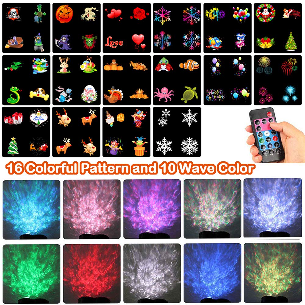 [US Stock] Christmas Projector Lights, Remote Control 2-in-1 Moving Patterns
