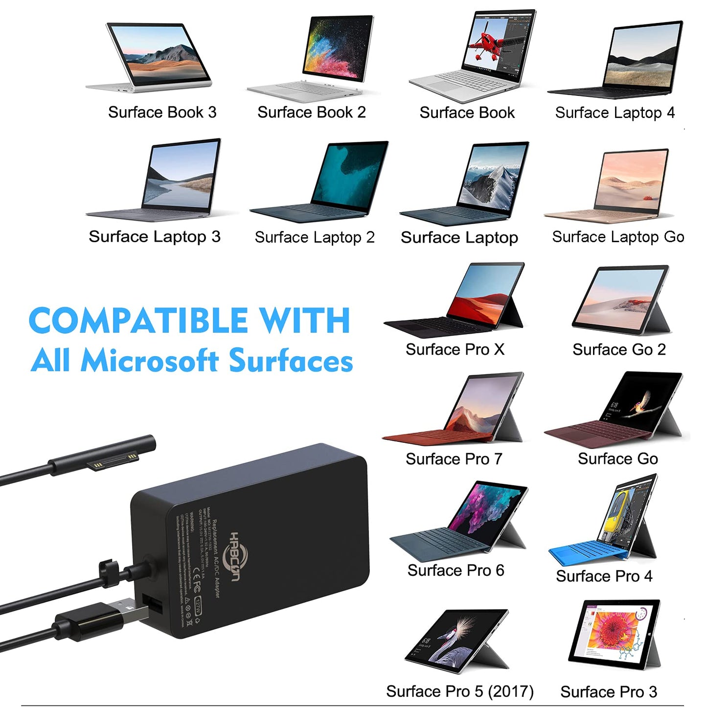 [ship from the US]Surface Book 3 Charger, 127W Power Adapter