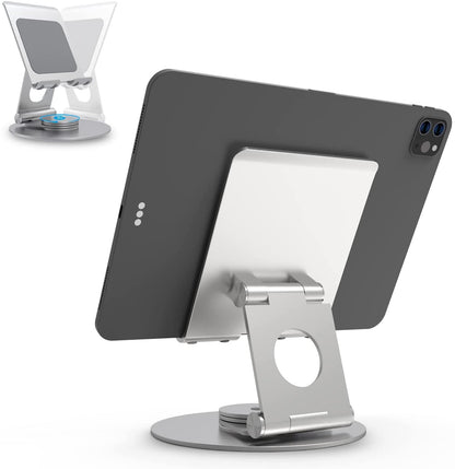 [ship from the US]Swivel Tablet Stand,KABCON Aluminum Portable 360°Rotating Tablet iPad Stand Holder