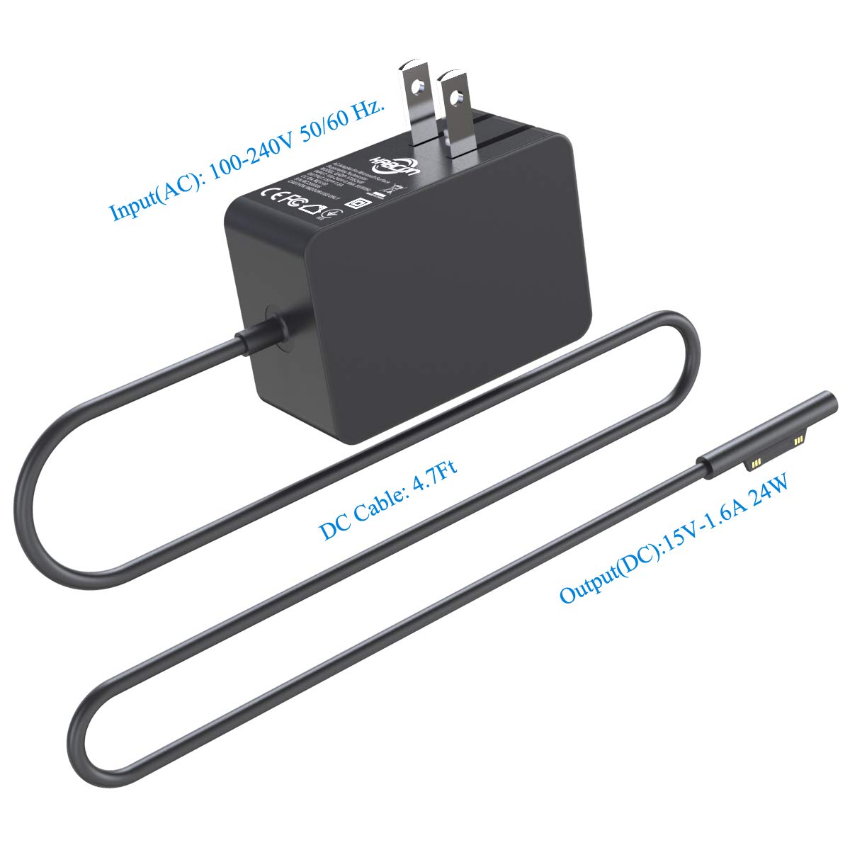 [ship from the US]Surface Go Charger,Power Supply Adapter 24W 15V 1.6A
