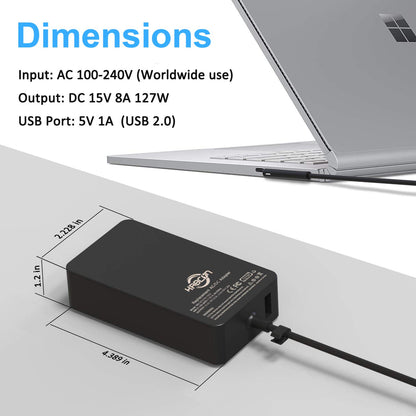 [ship from the US]Surface Book 3 Charger, 127W Power Adapter