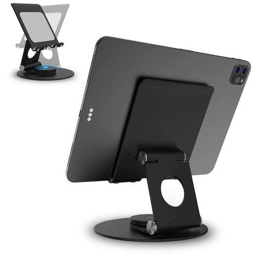 [US Stock] Swivel Tablet Stand,KABCON Aluminum Portable 360°Rotating Tablet iPad Stand Holder
