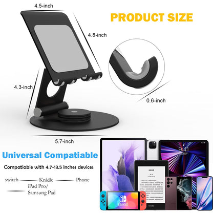 [ship from the US]Swivel Tablet Stand,KABCON Aluminum Portable 360°Rotating Tablet iPad Stand Holder